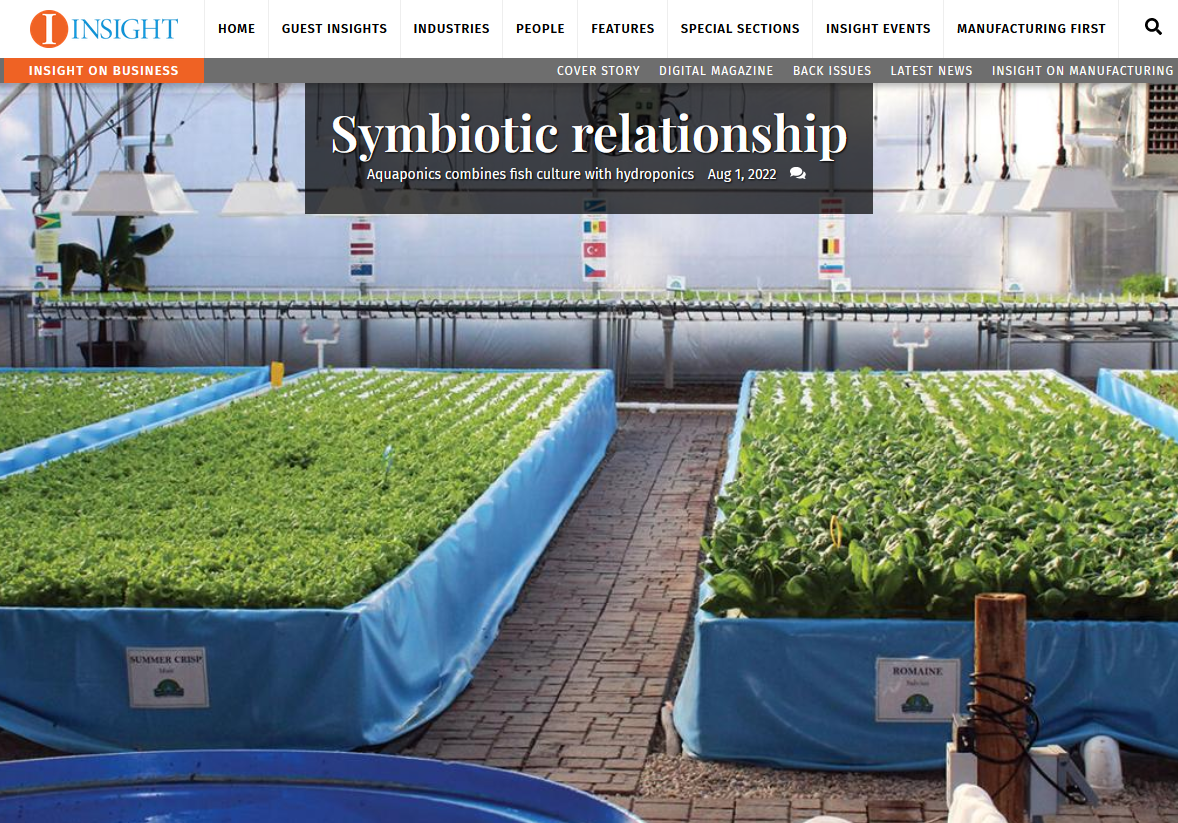 Insight Magazine Features Nelson and Pade Aquaponics